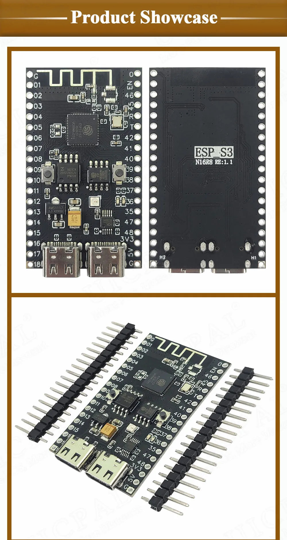 New ESP32-S3 N16R8 Development Board for Arduino 8MB PSRAM 16MB FLASH with WS2812 LED CH340 Type-C ESP32 S3 BT 2.4G Wifi Module