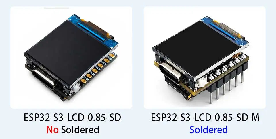ESP32-S3 FH4R2 Development Board 0.85 Inch 128*128 LCD GC9107 LVGL WiFi BLE5 TF Card RGB LED Type-C For Arduino MicroPython