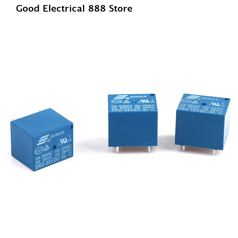 【GE】10pcs SRD Series Relays SRD-05VDC-SL-C SRD-12VDC-SL-C SRD-24VDC-SL-C DC High-Quality 5 Pins 12V Relay Set for Electronics