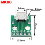 TYPE-C MICRO USB To DIP Adapter Female Connector B Type PCB Converter Breadboard USB-01 Switch Board SMT Mother Seat With Wire
