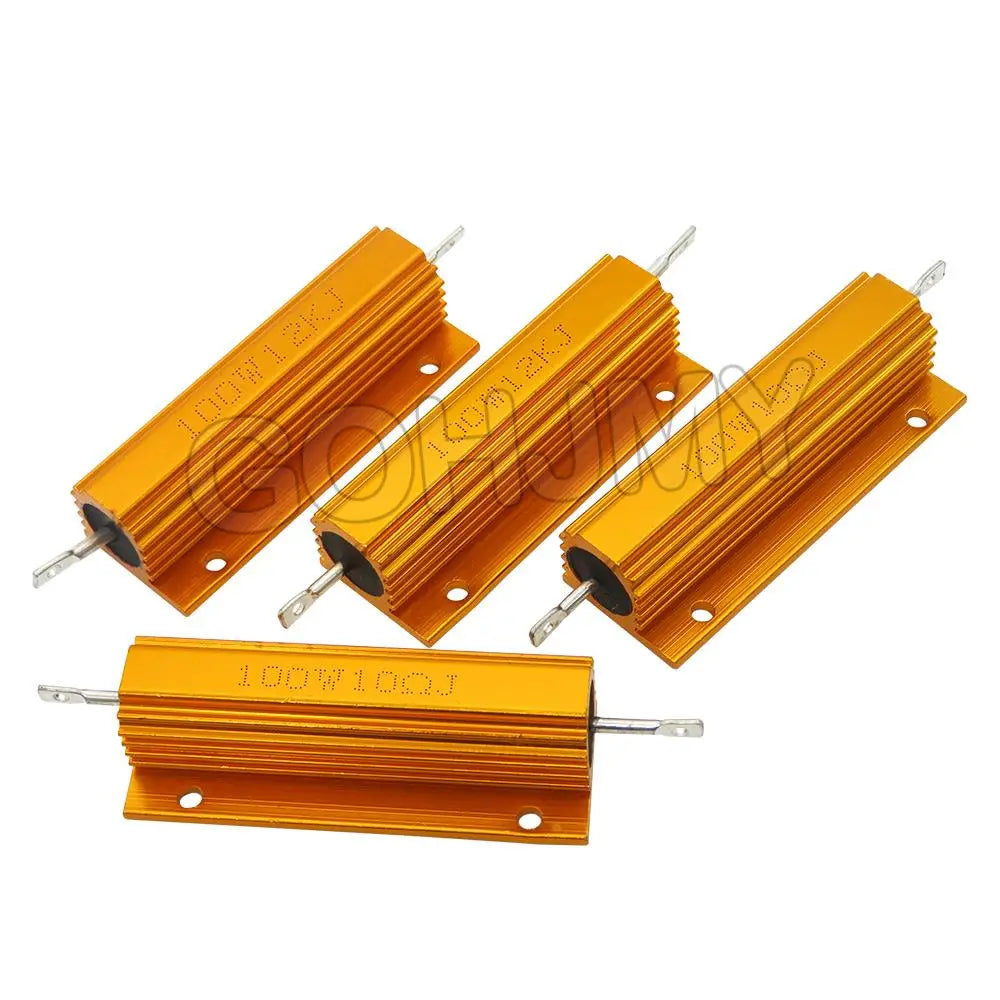 100W RX24 0.01 ~ 100K Aluminum Power Metal Shell Case Wirewound Resistor 0.1 0.5 1 1.5 2 6 8 10 20 100 150 200R 300R 1K 10K ohm