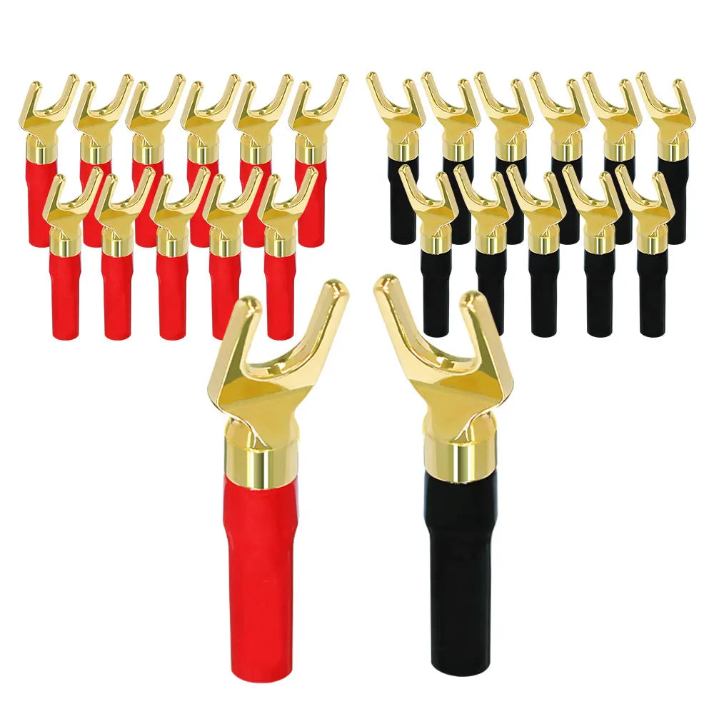 Musical Sound 2/4/12/24 PCS Banana Plug Connectors Gold Plated HIFI Audio 4mm Dual Screws Speaker Cable Banana Plug Connectors