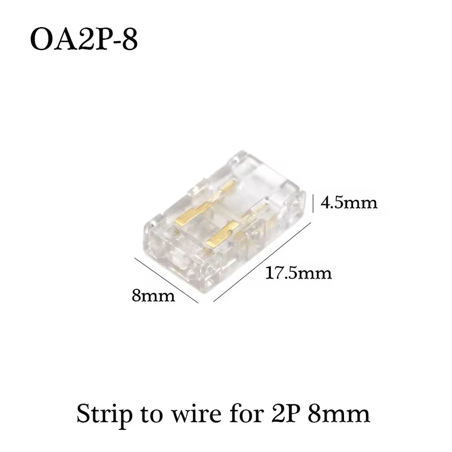 COB Led Strip Connector Light Strip Wire Connectors 2 3 4 Pin L-shaped For 5 8 10mm Width PCB Single Color RGB CCT Strip