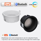 Recessed Round LED COB Ceiling Spot Light 3CCT Tuya Bluetooth/ Zigbee Matter Fixtures Lighting Indoor Smart Lamp Lighting