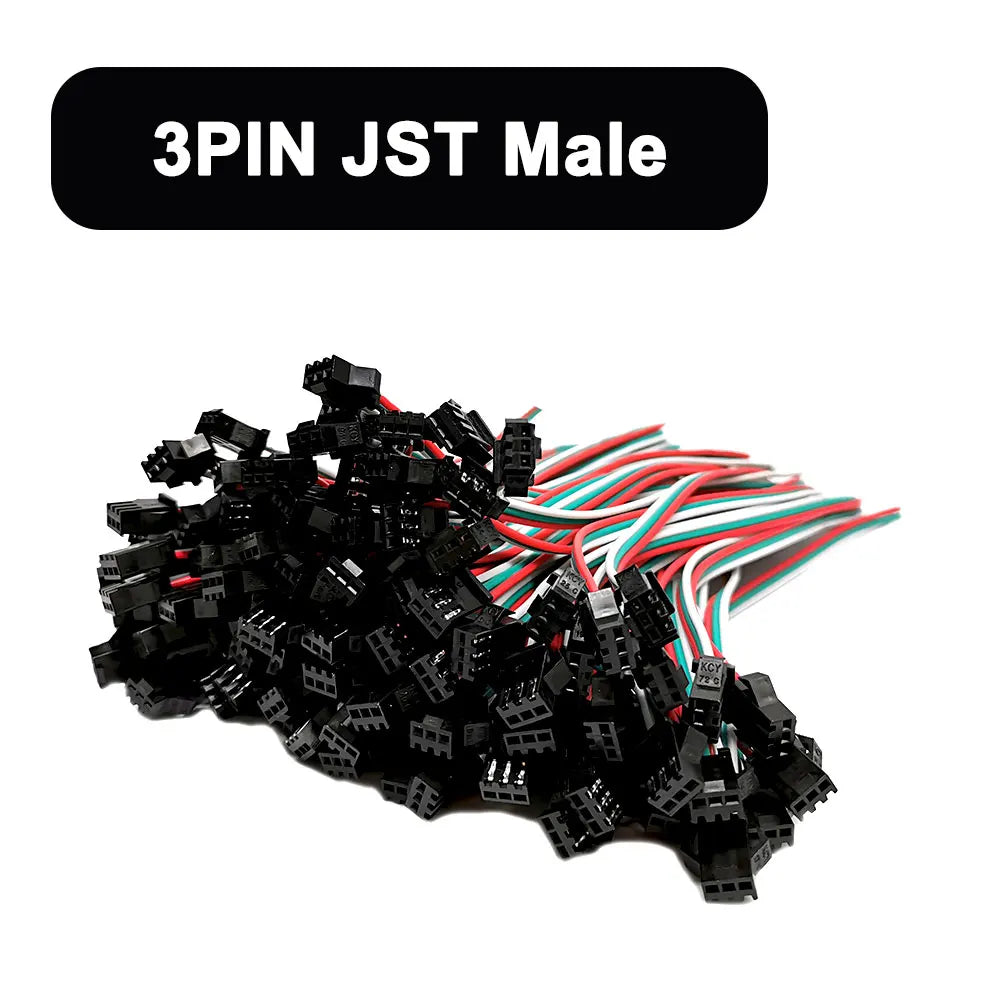 10/20/50 Pairs WS2811 WS2812B SK6812 3Pin JST LED Connectors 15cm Female and Male Red Green White Wire For RGB Strip Light
