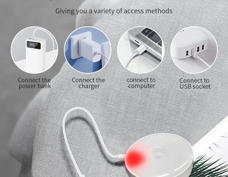 1/2/4pcs Rechargeable Motion Sensor LED Night Light Wall Decoration Bedroom Night Lamp Kitchen Cabinet Lights Child Nightlight