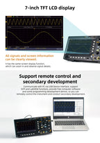 Owon SDS210S 2CH 100-200MHz 1GS/s 14Bit 25MHz FFT Scope Digital Oscilloscope  with Signal Generator Function