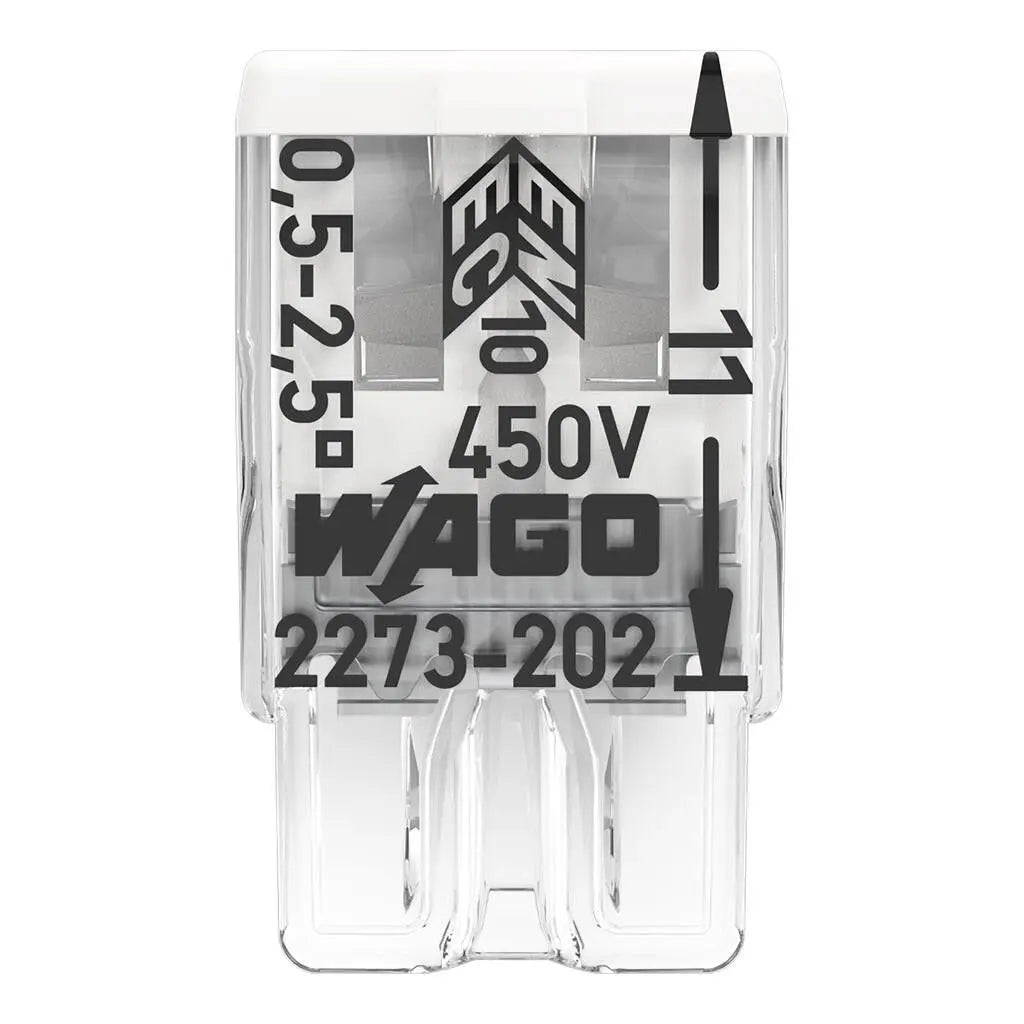 Original WAGO 2273‑202‑208 Push‑in Wire Connector 2‑8P Compact Splicing Terminal for Junction Box Solid Copper Wire 0.5‑2.5mm²
