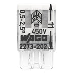 Original WAGO 2273‑202‑208 Push‑in Wire Connector 2‑8P Compact Splicing Terminal for Junction Box Solid Copper Wire 0.5‑2.5mm²