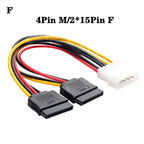 20cm Power 6Pin 8Pin 4Pin 15Pin SATA Male to 4Pin IDE Molex Female 15Pin SATA Female Power Cable Computer Cable 6Pin To 8Pin