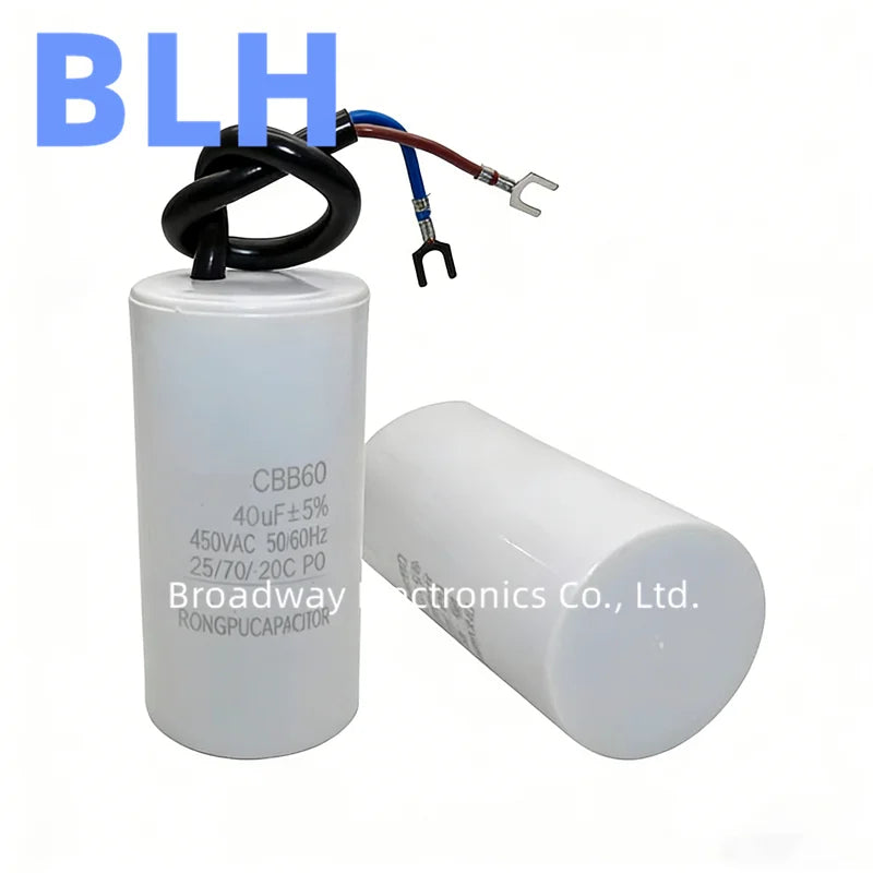 CBB60 450V Motor Washing Machine Dehydrator Water Pump Starting Capacitance 20UF 25UF 30UF 35UF 40UF 45UF 50UF 55UF 60UF 70UF