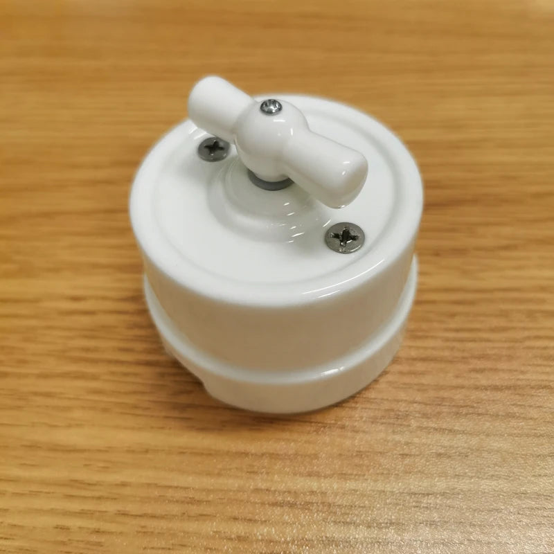 EU Ceramic Rotary Switch Wall Lamp Smart Light Knob Switch EU Socket 10A 250V For Home Decoration