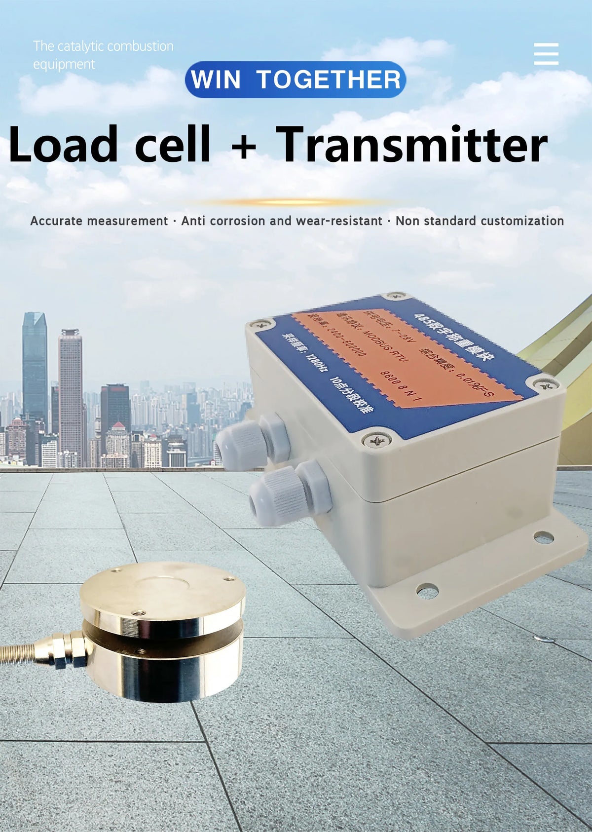 Digital Weighing Sensor Kit RS485 Modbus RTU Load Cell Amplifier Transmitter for Industrial Control System PLC PC