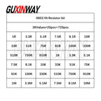 10/20/33/36/60/80 Values 1K 10K 20K 100K 100 200 220 ohm 0402 0805 0603 1206 2512 1210 SMD Resistor Kit Assorted Kit Sample Kit