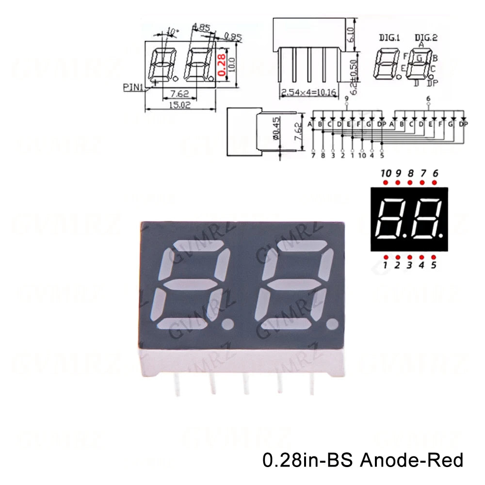 2PCS/5PCS Digital tube Common AnodeCathode Red 1 2 3 4 Bit digital Tube 0.28inch LED Display 7 segment