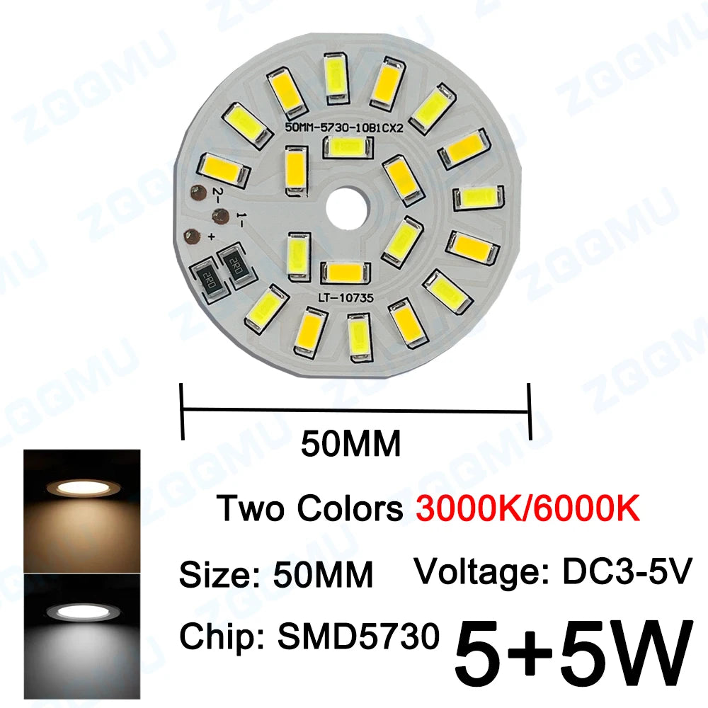 10PCS DC5V Round LED Lamp Panel 3W 5W 10W SMD5730 SMD2835 Warm White Highlight Round Round Aluminum LED Lamp Panel