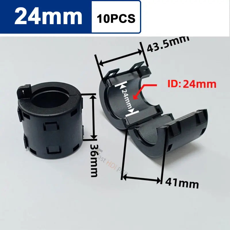 Snap-On EMI Filter Ferrite Bead Clamp-On Nickel-Zinc Ferrite Core for HDMI USB AV Cables, Inner Diameter 5-13mm Black Gray
