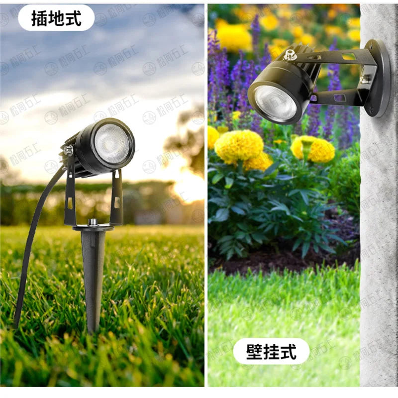 IP65 LED Lawn Lamp COB Light DC12V AC110V 220V Outdoor Waterproof Pathway Garden Spot Bulb 5W 3W Decor Landscape Light