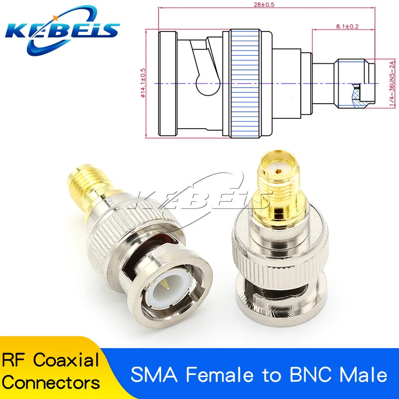 2PCS SMA Male Female to BNC Male Female Adapter SMA to BNC Connector for Wireless LAN Device, Coaxial Cable, Radio Antenna Adapt