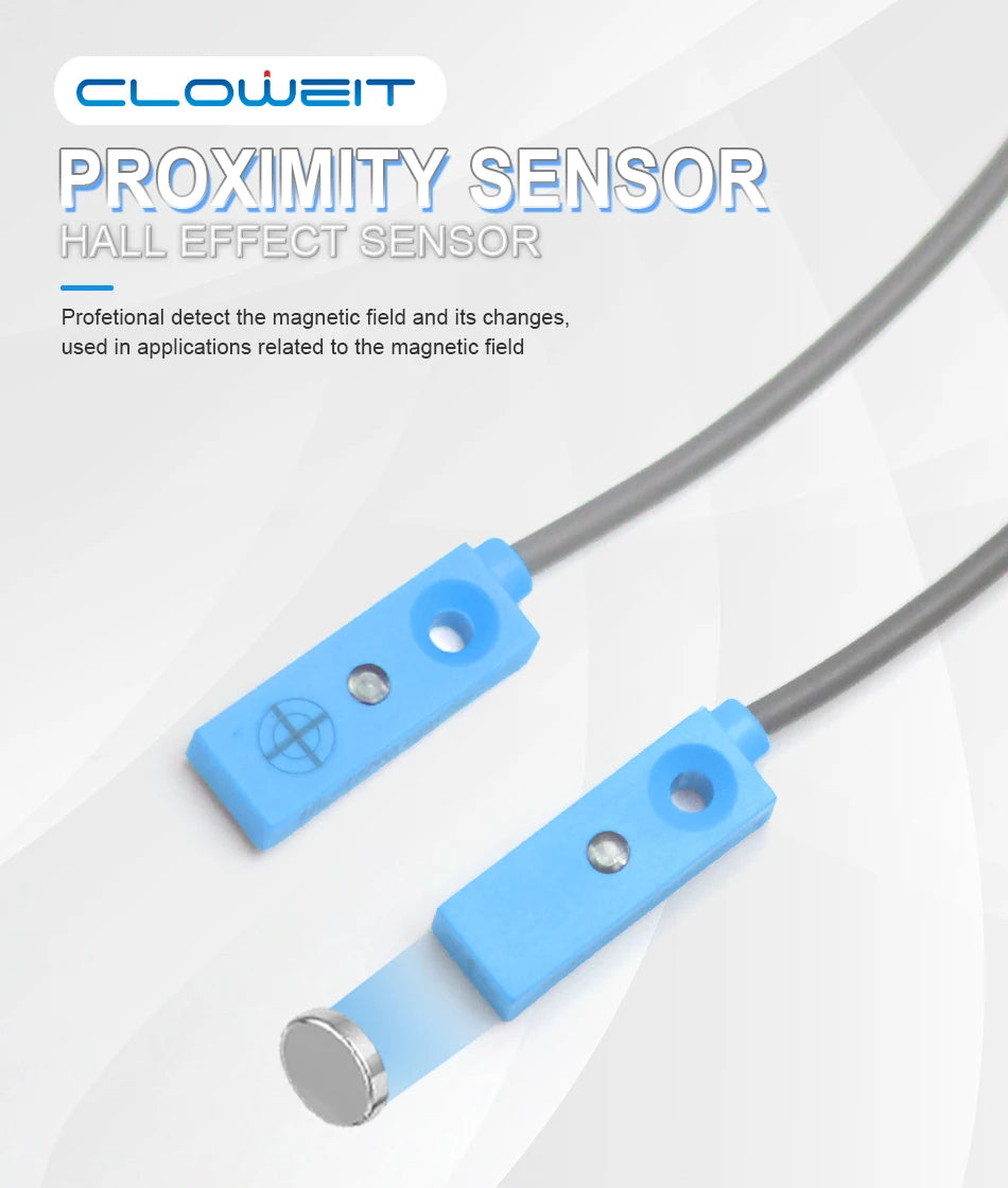 Cloweit 15mm 20mm Micro Hall Effect Sensor IP68 Proximity Magnetic Switch  NPN PNP 3-wire NO/NC DC 12V 24V  Remote Nonpolar