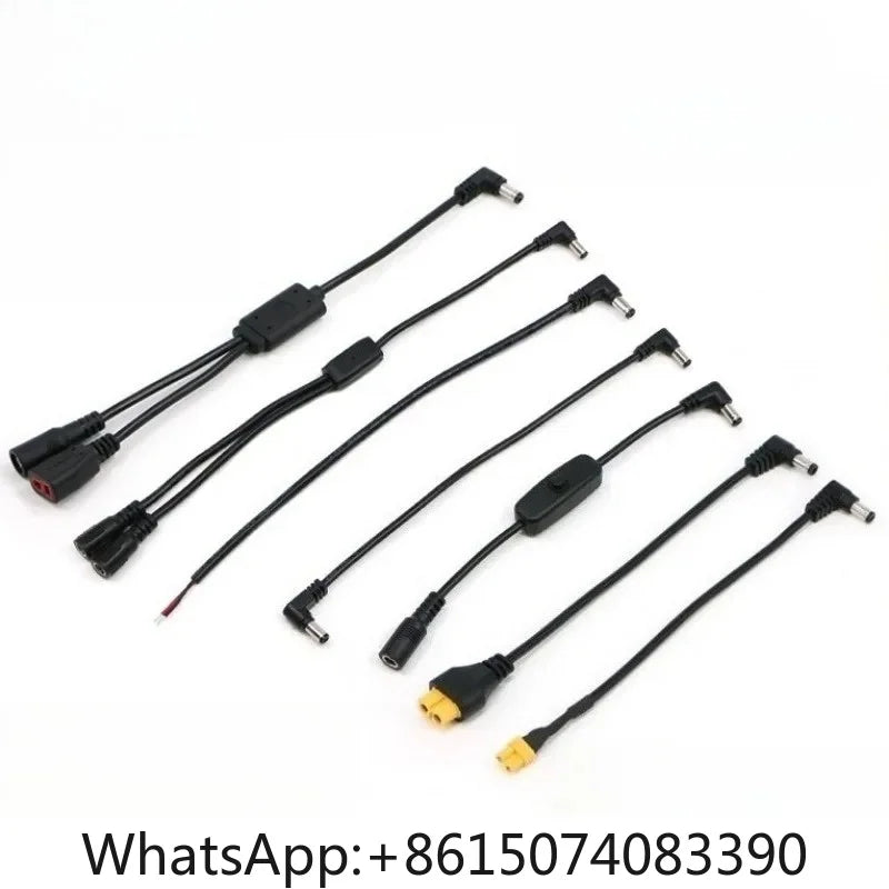 1 to 2 DC Extension Charging Cable T Head with Switch XH2.54 XT30 XT60 Splitter Wire