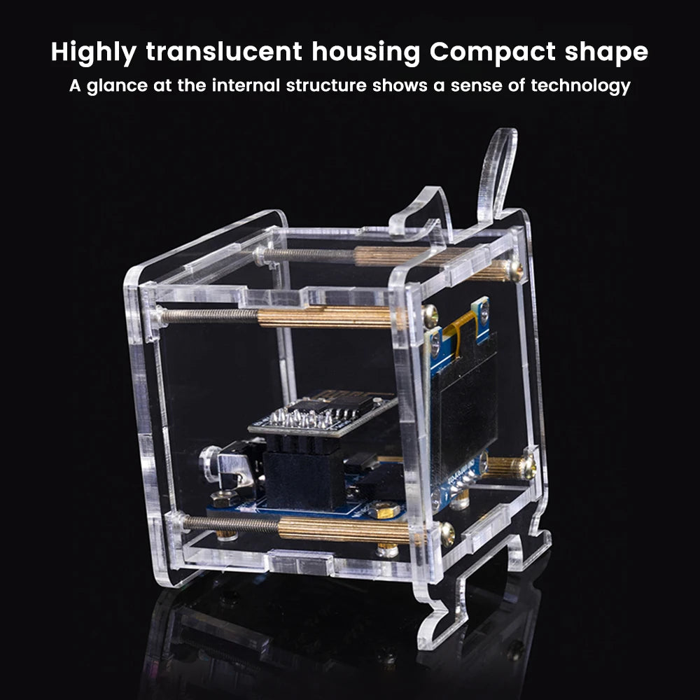 ESP8266 Mini Electronic Clock DIY Kit 0.96-inch OLED Display Supports 2.4GHz Wi-Fi Connectivity Enclosed DIY Soldering Kit