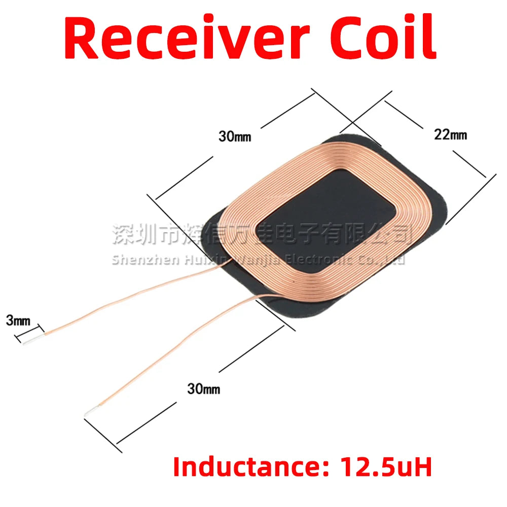 5pcs Wireless Charger Transmitter Receiver Coil Qi Standard Wireless Charging Transmitting Receiving DIY PCB Transmit Coil