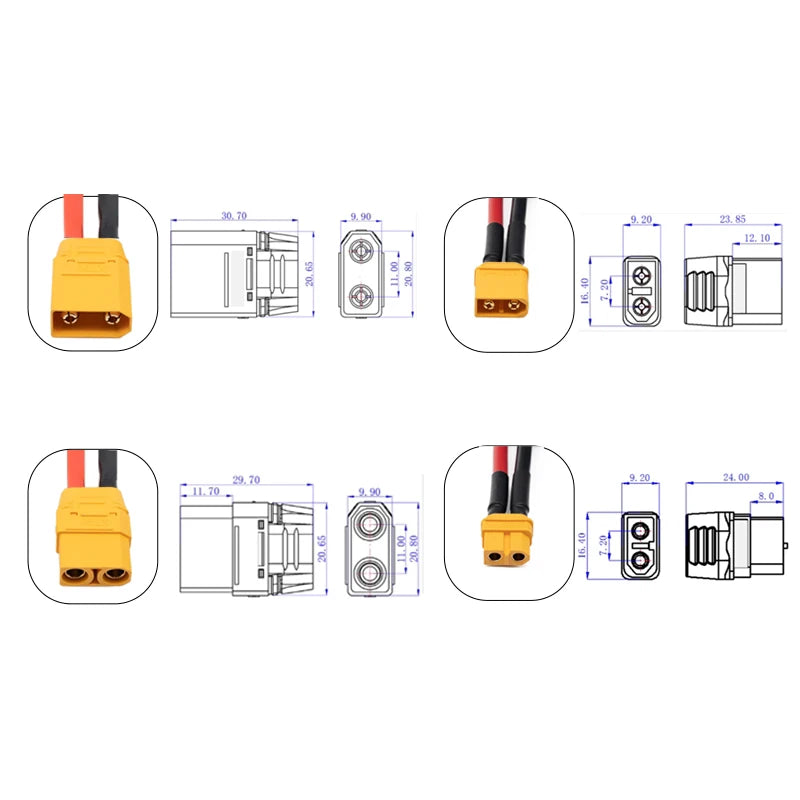 QS8 to XT90/XT6 10CM Connector Cable 10AWG Model Airplane Plug Conversion Connection Line Anti-sparking to XT90 Adapter Wire