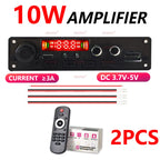 10W Bluetooth Amplifier Board MP3 Decoder Module Dual Channel DC 3.7-5V USB/TF/FM Car Audio Player with Recording Handsfree CalL