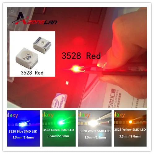 3528 1210 1000pcs SMD LED Diodes Diode SMD LED Diodo Kit Green RED WARM White ICE Blue Yellow Pink Purple-UV IR  Orange rgb