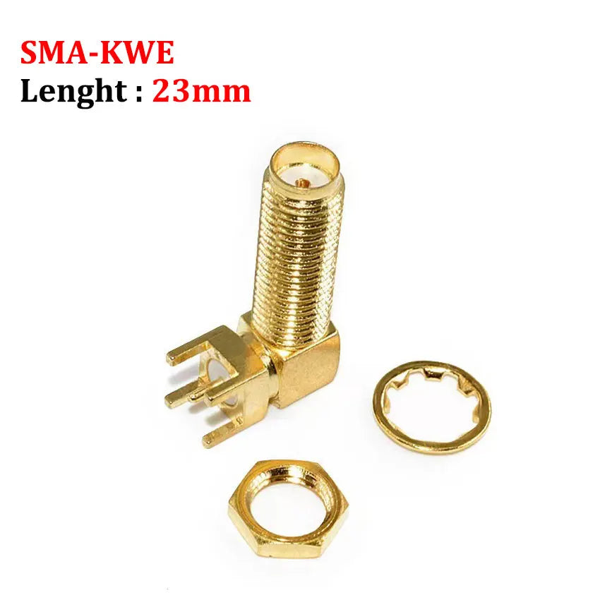 Cltgxdd 1/5/10pcs SMA-KE/KWE SMA Female Jack Adapter Solder Edge PCB Mount Antenna Base RF Copper Coaxial Connector Plug Socket