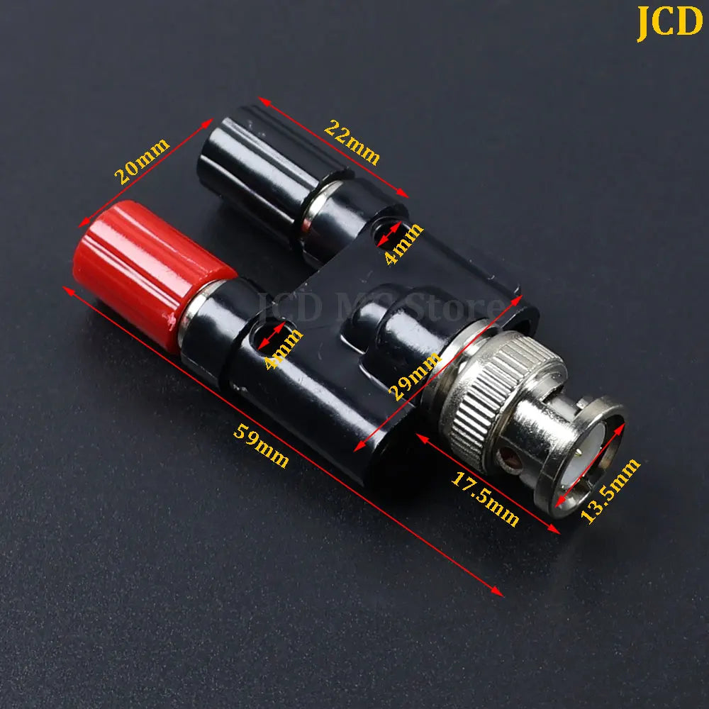 1PC Q9 BNC Adapter BNC Banana To Two Dual 4mm Banana Male Female Jack Coaxial Connector BNC Tee Type 3Way Splitter RF Adapter