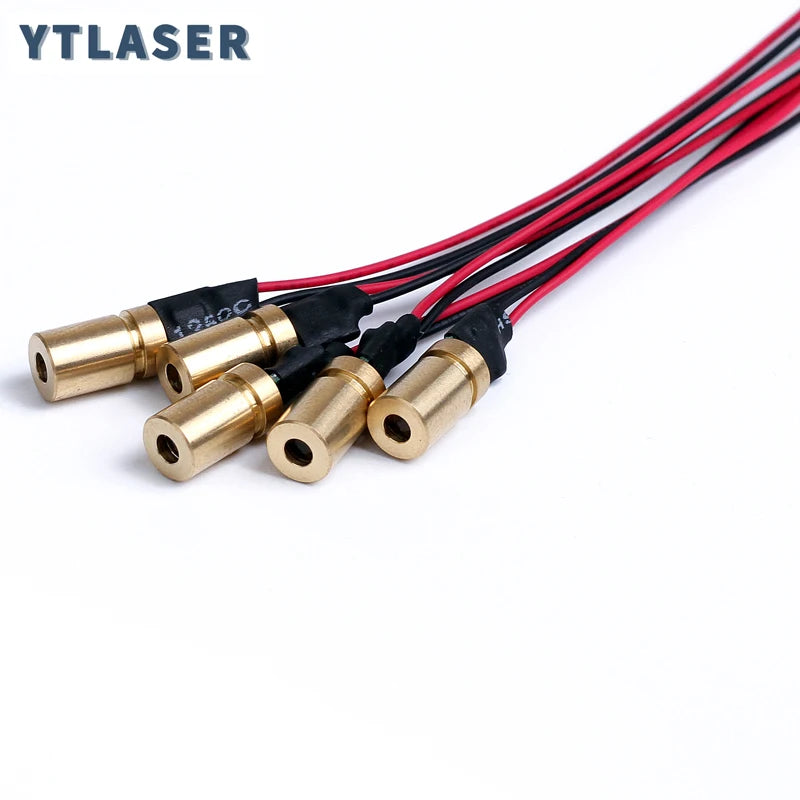 D6X13mm Adjustable Focus Laser Module 650nm Red Line/Cross Line Copper Head Positioning Lamp Laser Diode 1MW 5MW 10MW