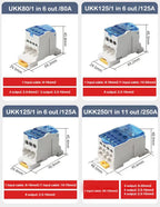 Terminal Block UKK80A UKK125A UKK160A Electric Wire Connector 1 in many Out Din Rail distribution Wiring Accessories Blue Yellow