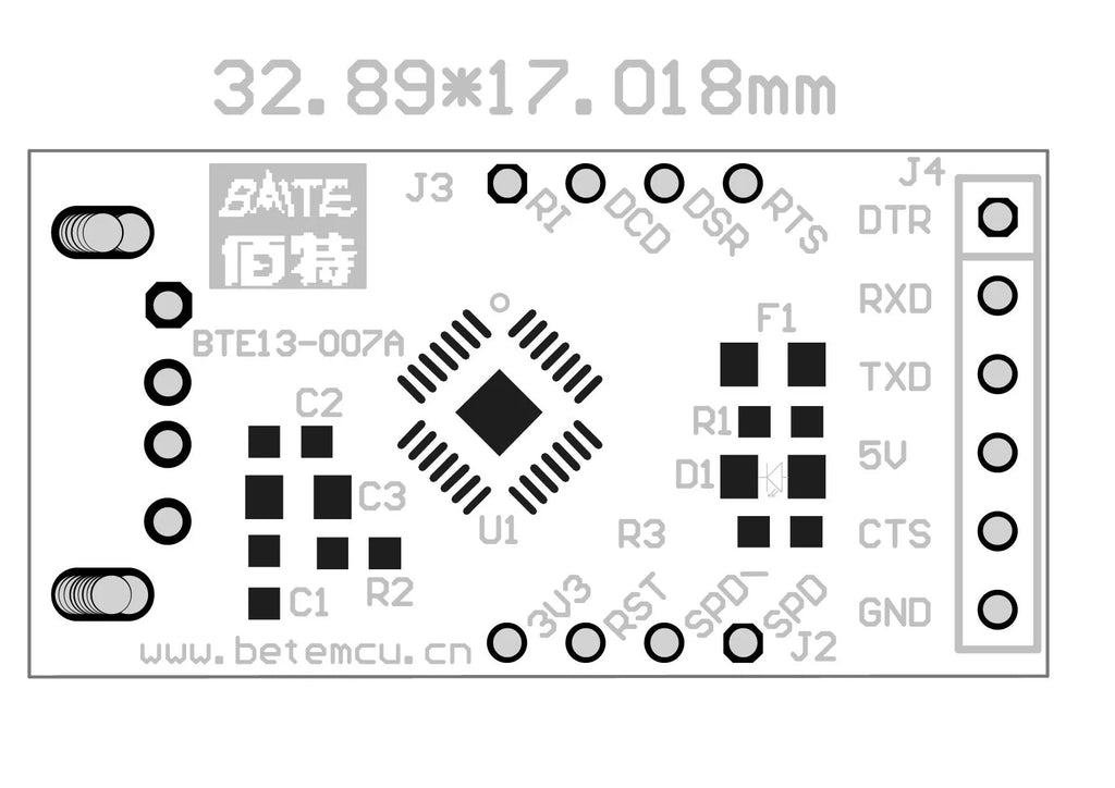 CH9102X USB 2.0 to TTL UART 6PIN Module Serial Converter Replace CP2102 For Arduino Pro Mini Atmega168/328 Must Use DTR Pin