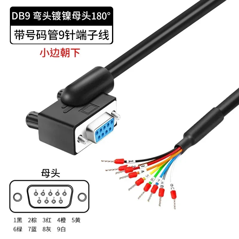 Industrial DB9 DB15 with Terminal Number Connector 9/15 Pin Male Female Single Head Cable Tube Grade Serial Port Connection Line