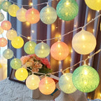 20LED Cotton Balls String Lights Waterproof Fairy Garland Lamp Outdoor Garden Patio Wedding Christmas Home Decoration Soft Warm