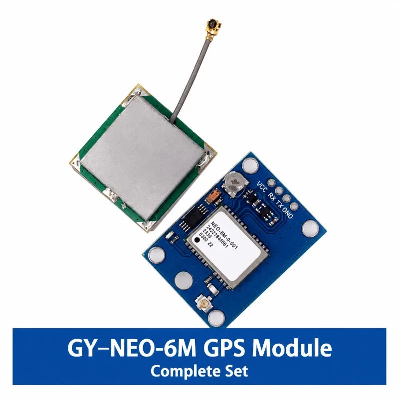 GPS Module NEO-6M with Active Ceramic Antenna, 3V-5V, Data Backup Battery, LED Signal Indicator, Compatible with Flight