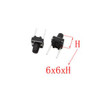 50Pcs 6x6mm Tactile Tact Micro Mini Push Button Switch PCB Panel Momentary Self-reset DIP 2 Pin Tact Switch 6x6x4.3/5/6/7/8/9mm