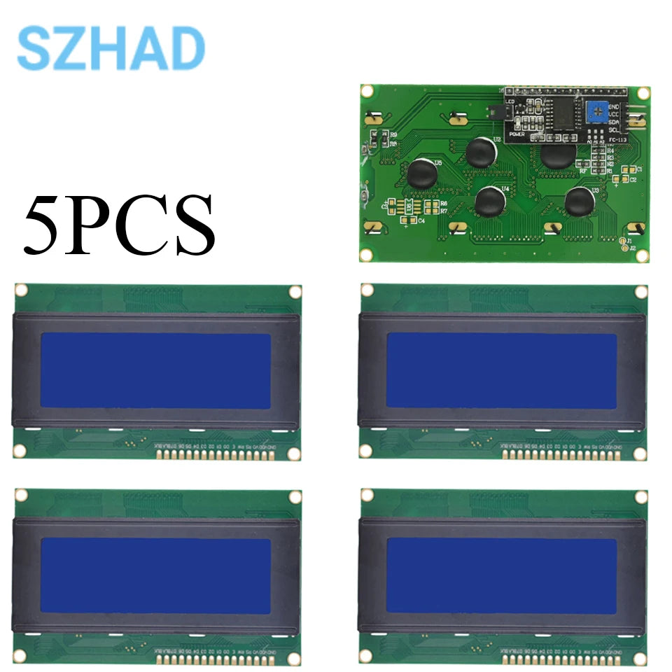 1-10PCS 2004A LCD Display Module I2C IIC Interface 20x4 Character Screen 3.3V 5V Blue Yellow-Green Backlight for Arduino