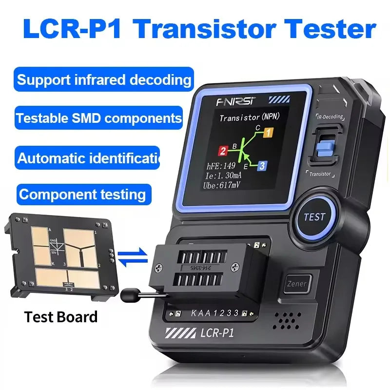 FNIRSI®DSO-TC4 3-IN-1 10MHz 48MSa/s Digital Oscilloscope Transistor Tester, LCR-P1 Multifunction LCR Transistor Capacitor Tester