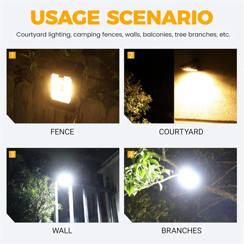 Clip‑on Solar Lights Outdoor Waterproof LED Motion Sensor Solar Security Lights, 3 Modes 3 Mounting Ways Lighting for Fence