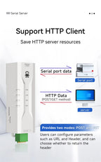 RS485/RS232/RS422 to Ethernet Serial Server DC8-28V Modbus TCP to RTU MQTT Two-Way Socket Link CDEBYTE NE2 Series AT Command