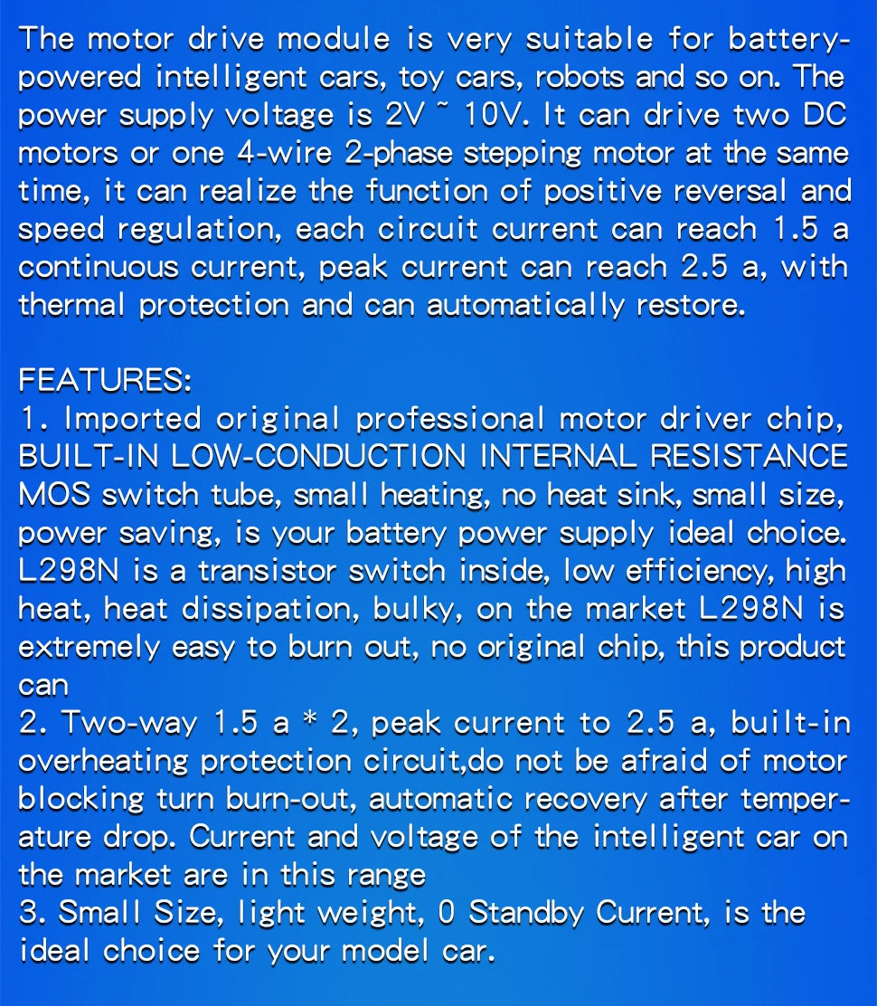 1PCS L298N Driver Board Module L298N Stepper Motor Smart Car Robot Breadboard Peltier High Power L298 DC Motor Driver