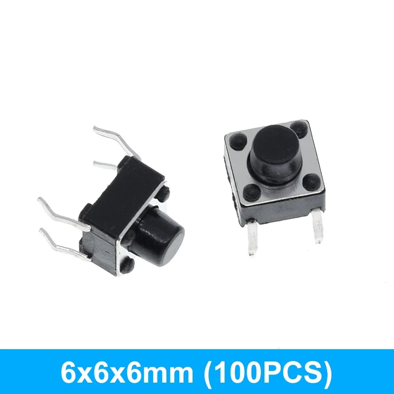 GREATZT 6X6X5/4.3/5.5/6/7/8/9/10/13MM Tact Switch Push Button Switch 12V 4PIN DIP Micro Switch For TV/Toys/home use Button