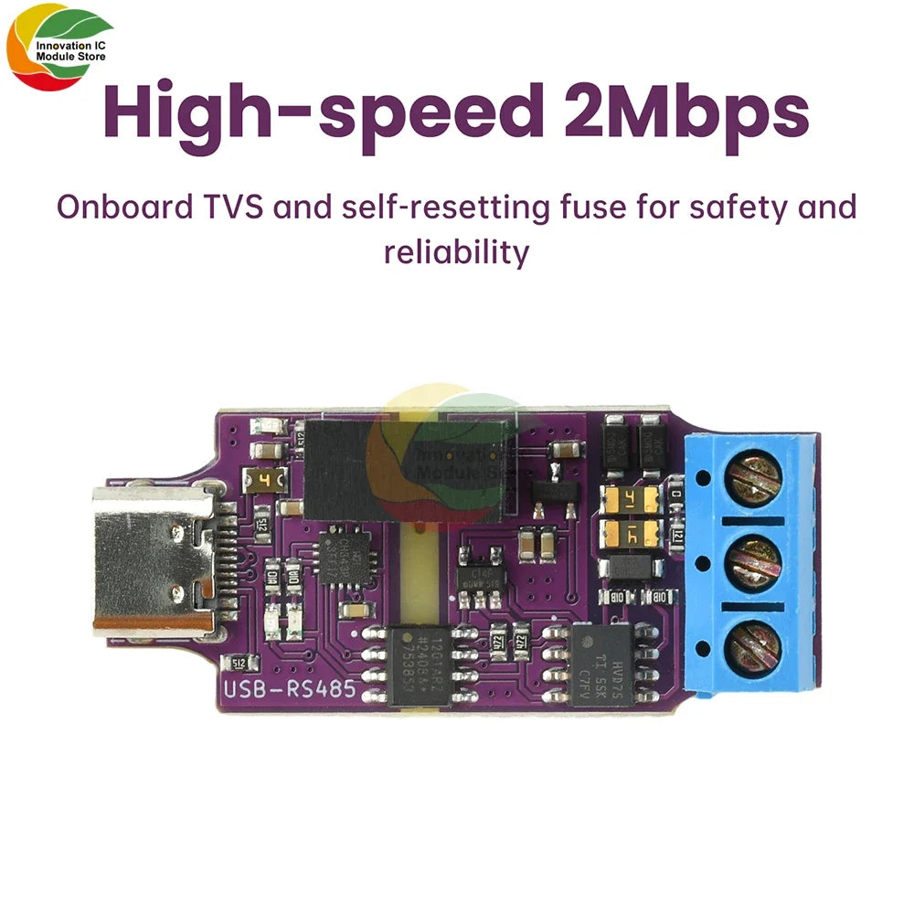 USB to RS485 Isolated Serial Port Module, Automatic Commutation, High-Speed 2Mbps Communication Power Isolation Module Type C