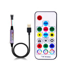 WS2811 WS2812B WS2813 WS2815 LED Pixels Strip Light Controller 3/4PIN USB/DC RF 14/17/21Keys LED Tape Remote Controller DC5-24V