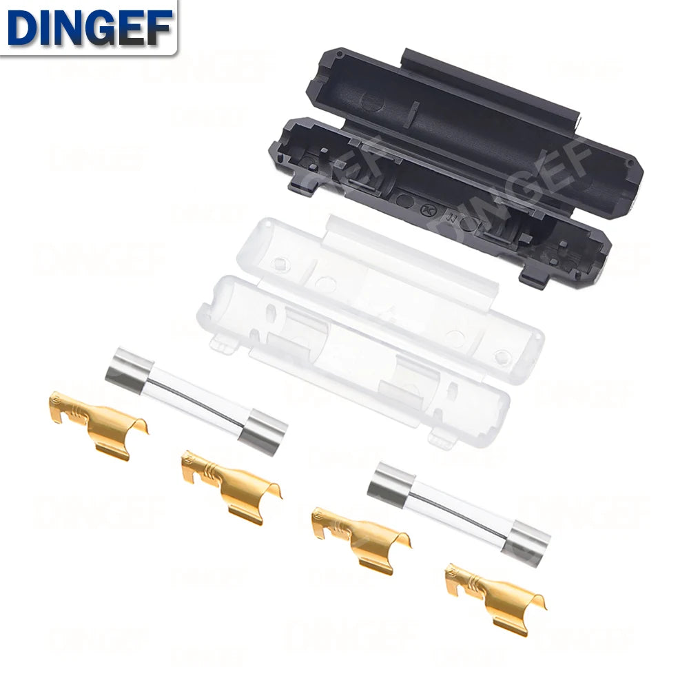 5Set 6X30MM Glass Fuse Holder With 250V 0.25A 0.5A 1A 1.5A 2A 3A 3.15A 4-30A 6*30MM Fuse Socket Flip shell Black/White Flip Type