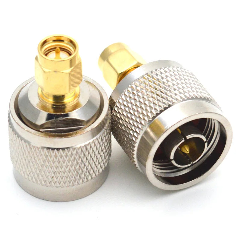 RF Coaxial N to SMA Connector N Male to SMA Male Plug Adapter Brass NJ - SMAJ