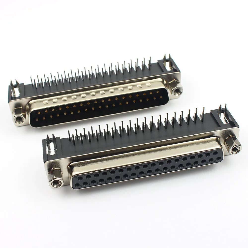 5pcs D-SUB 9 15 25 37 Pin Male Female PCB Connector With Set Screw Plug Socket Adapter Right Angle 2 Rows DB9 DB15 DB25 DB37